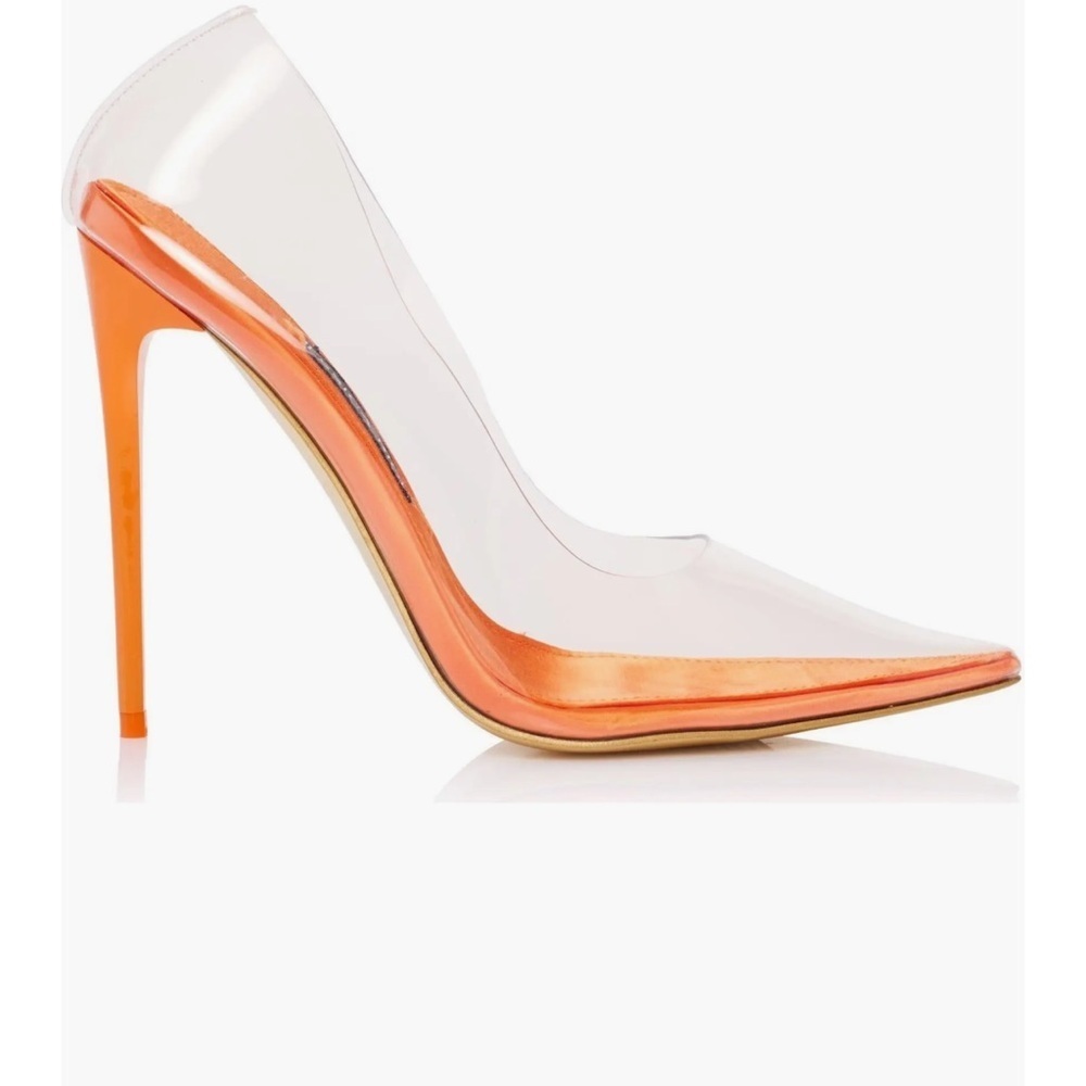 NWT JESSICA RICH So Fancy Stilletos Transparent Orange Heels Sz 37
